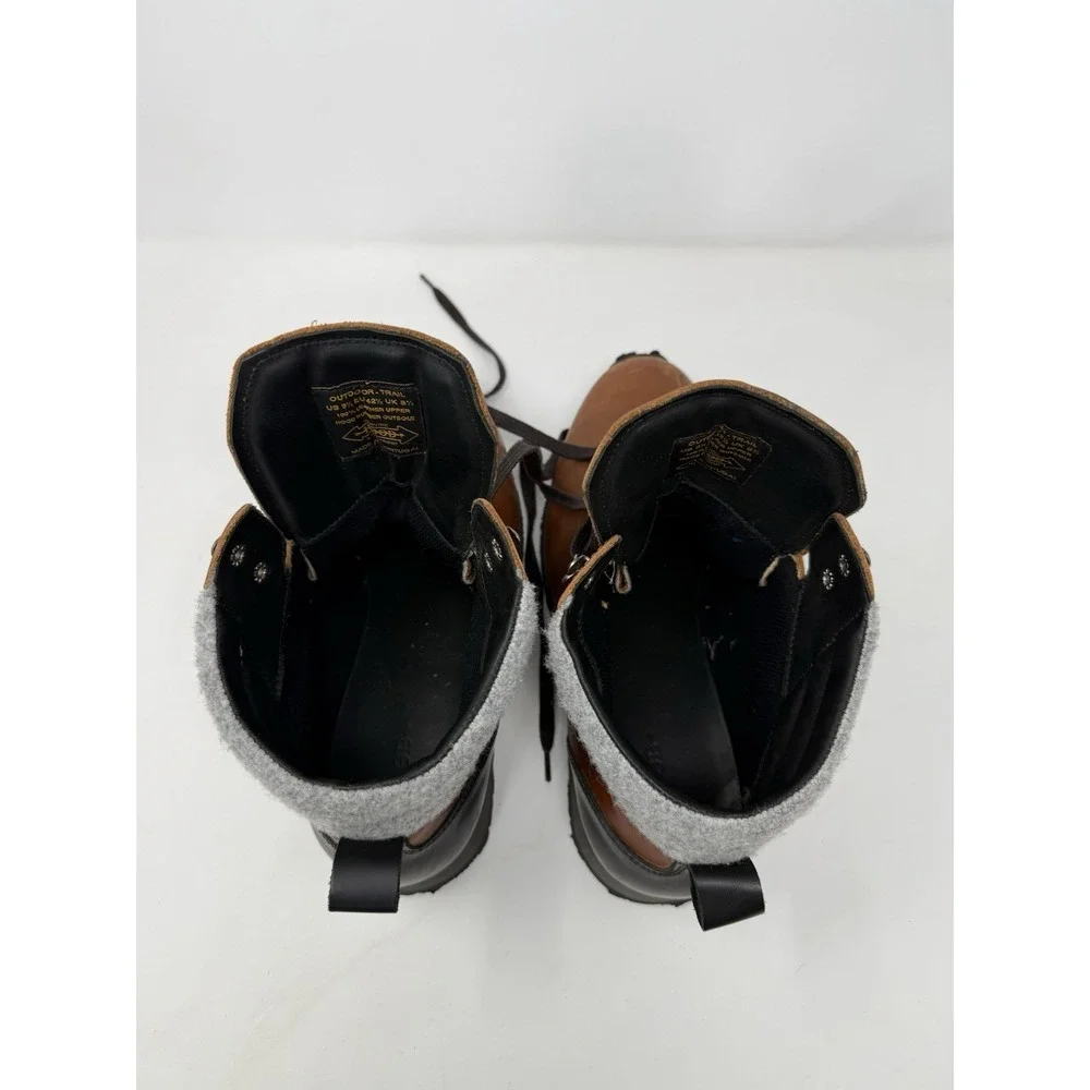 HOOD Rubber Co. Concord Leather Waterproof Hiking‎ Boots Vibram Sole Men's 9.5
